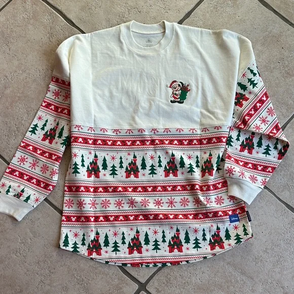Disneyland Christmas Festive Holiday Jersey NWT size L unisex - Picture 1 of 4